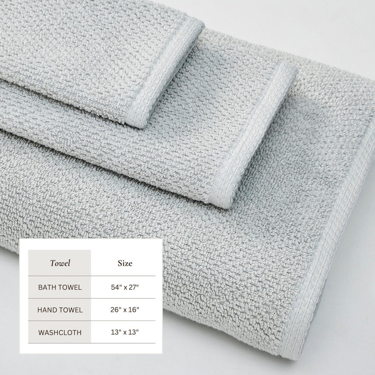 Cotton textured bath towel set - acacia collection