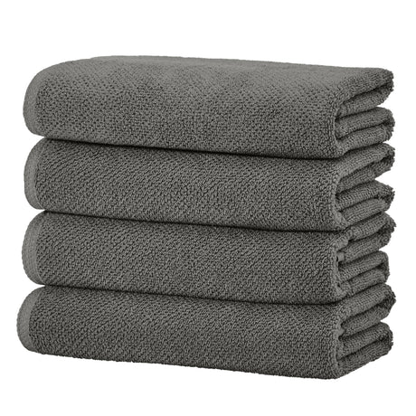 Cotton textured bath towel set - acacia collection