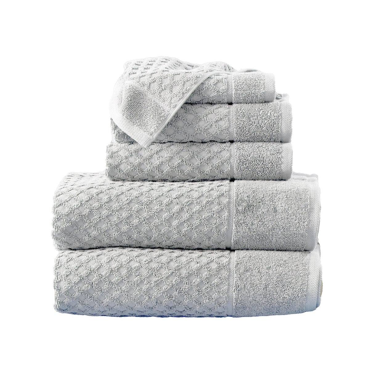 Cotton diamond waffle weave bath towel set - grayson collection