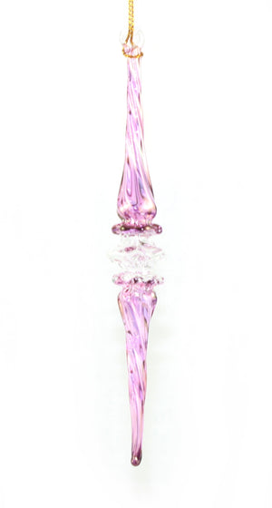 Outer Swirl Icicle Glass Ornaments - Purple