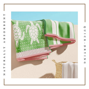 Cotton Velour Beach Towels 2-Pack - Maui Collection