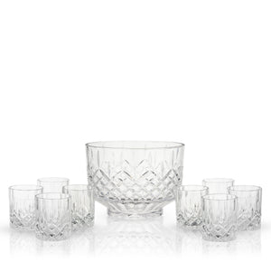 Admiral Crystal Punch Bowl and Tumbler Set