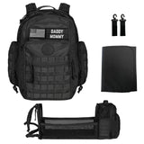 Phil & Jack Dad Diaper Bag Backpack, Baby Diaper Bag with Changing Station, Tactical Military Style, Womens Mens Diaper Bag (Black)