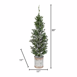 35-Inch Snowy Pine Artificial Tree