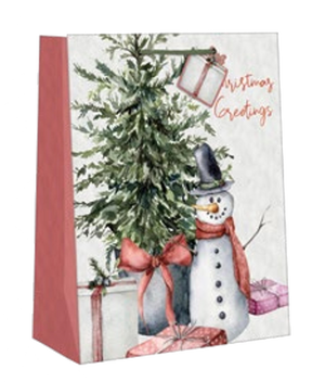 Traditional Giftbag - Snowman Greetings - Large
