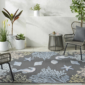 Pasca Charcoal Outdoor Area Rug - Clearance