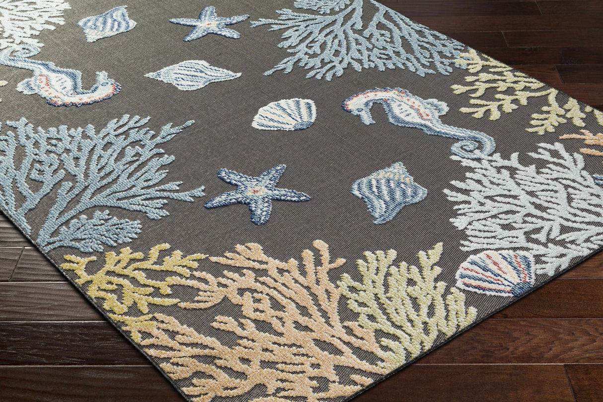 Pasca Charcoal Outdoor Area Rug - Clearance