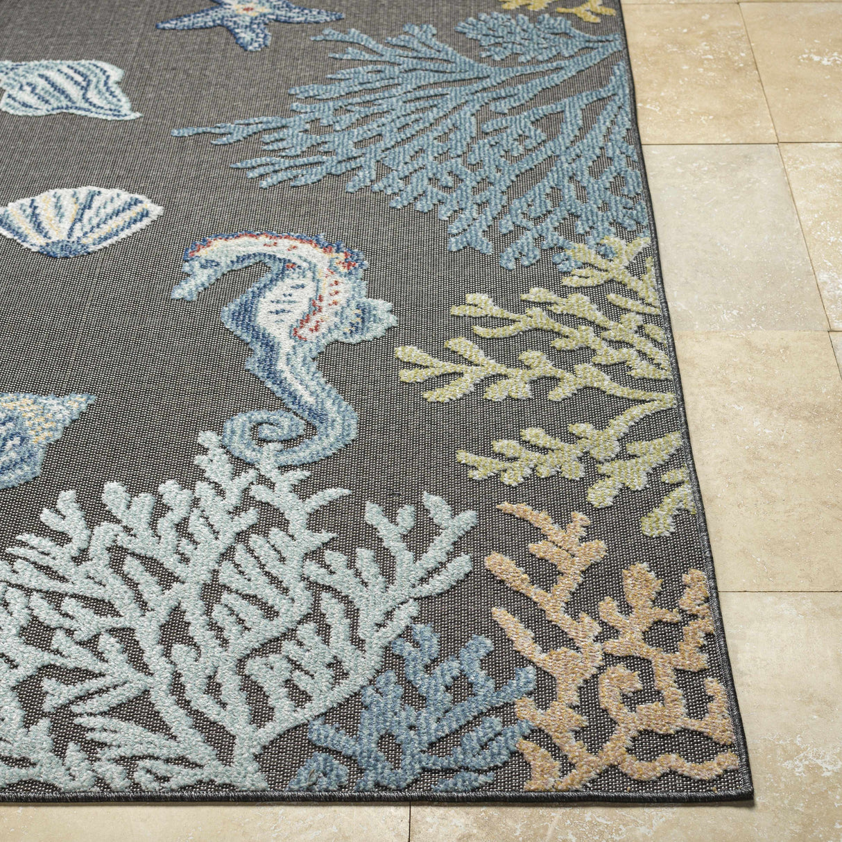 Pasca Charcoal Outdoor Area Rug - Clearance