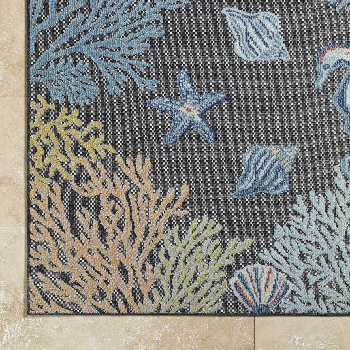 Pasca Charcoal Outdoor Area Rug - Clearance