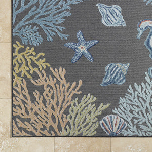 Pasca Charcoal Outdoor Area Rug - Clearance