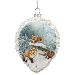 Glass Frosted Pinecone Ornament -