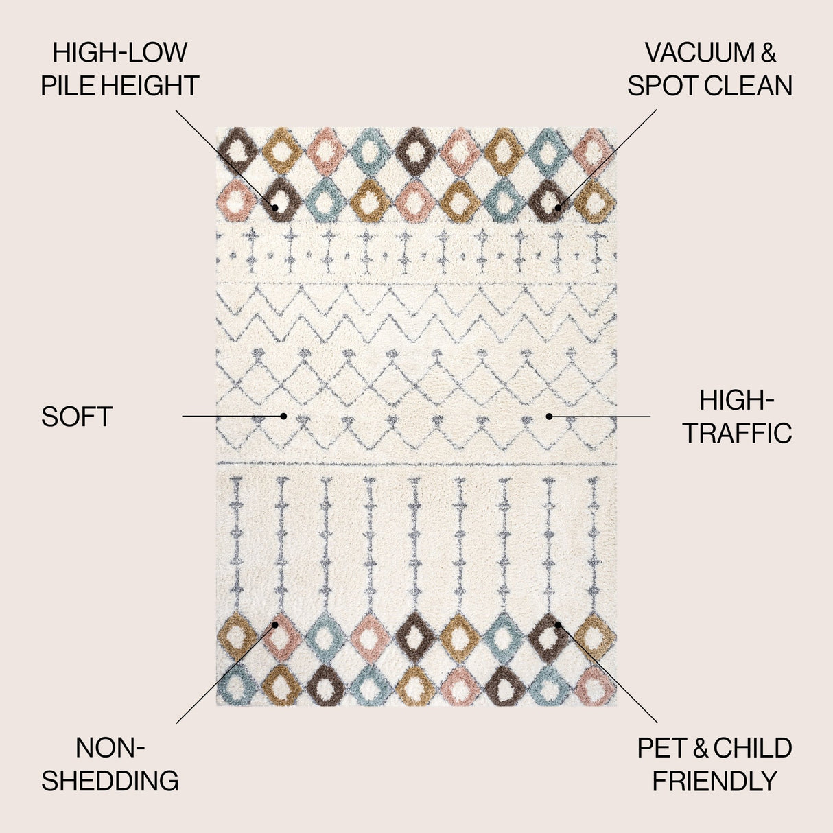 Pia Moroccan Trellis Plush Carved Area Rug - Tuesday Morning - Area Rugs
