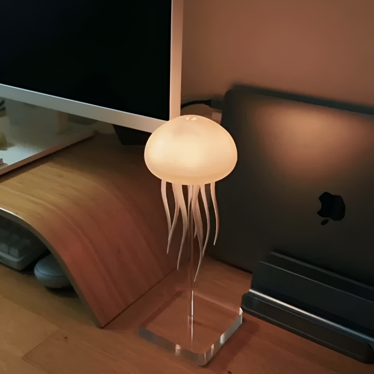 LED Jellyfish Lamp RGB Color Changing Mood Light with Voice Control