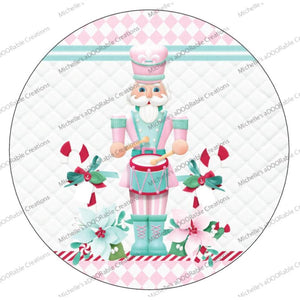 Pink Nutcracker Harlequin Poinsettia Sign - Wreath Enhancement