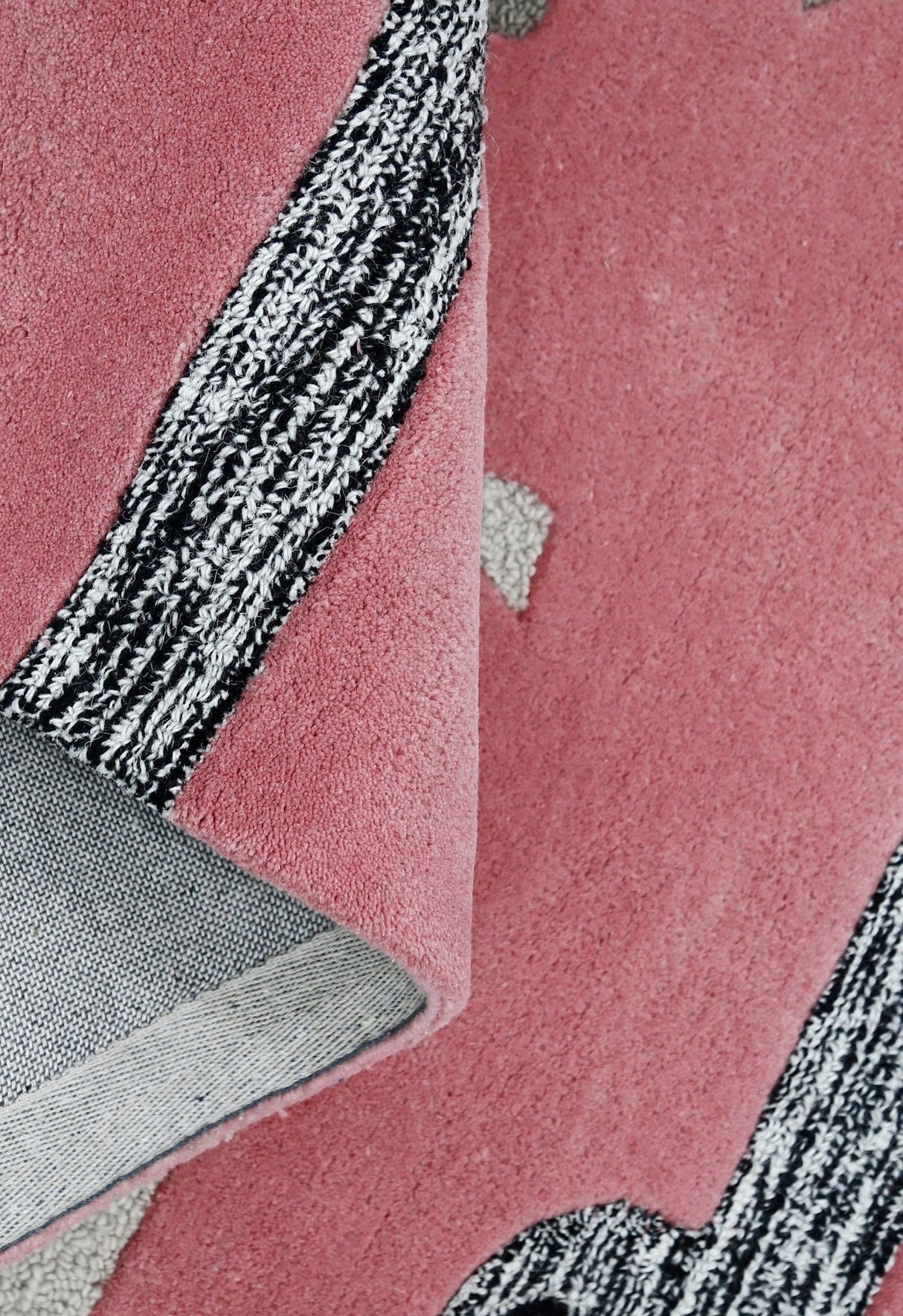 Pink Stretchy Pup Hand Tufted 3x6 Wool Area Rug