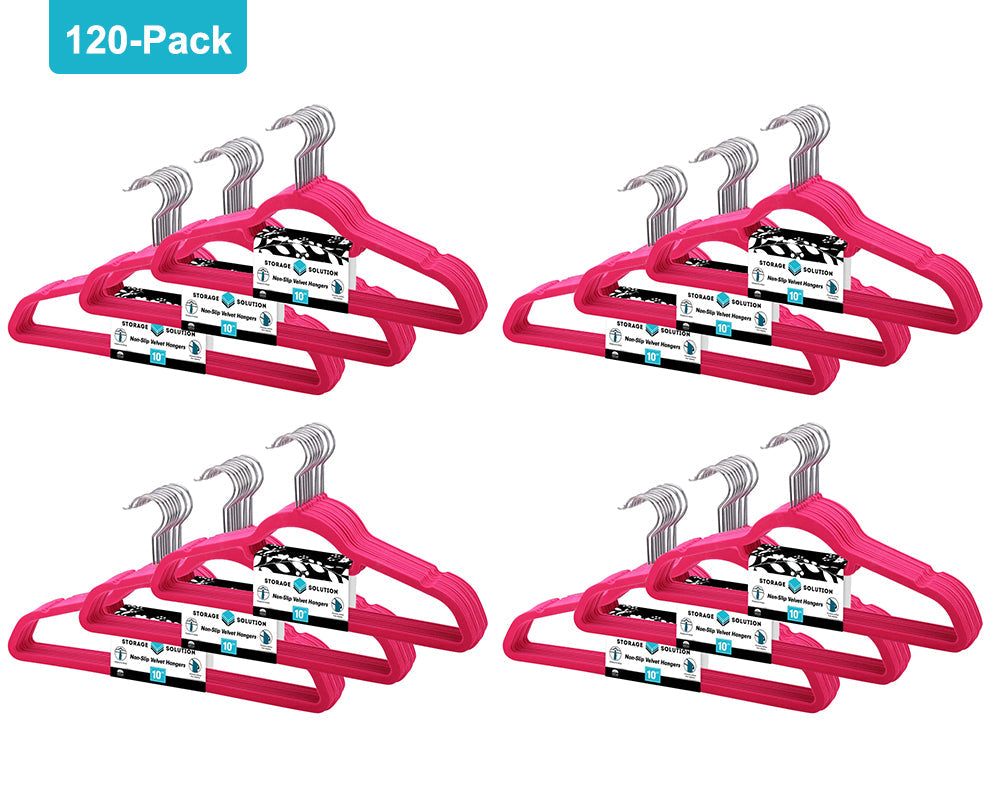 120 Pack of Premium Velvet Non-Slip Hangers with 360 Degree Rotatable Hook