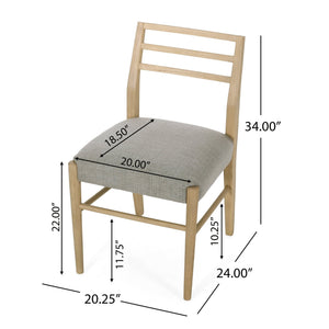 Pinnacle Dining Chair Set of 2 with Upholstered Seat - Beige or Grey