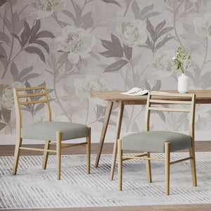 Pinnacle Dining Chair Set of 2 with Upholstered Seat - Beige or Grey