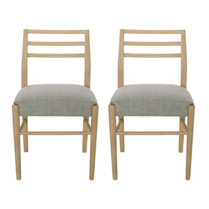 Pinnacle Dining Chair Set of 2 with Upholstered Seat - Beige or Grey