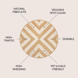 Piper Two - Tone Chevron Round Jute Round Area Rug - Tuesday Morning - Area Rugs