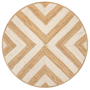 Piper Two - Tone Chevron Round Jute Round Area Rug - Tuesday Morning - Area Rugs