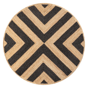 Piper Two - Tone Chevron Round Jute Round Area Rug - Tuesday Morning - Area Rugs