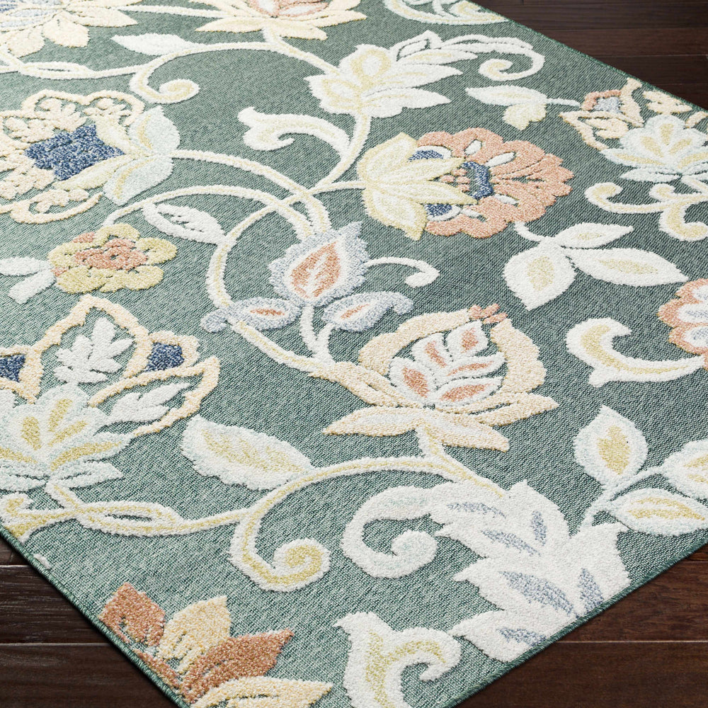 Piers Medium Green Area Rug