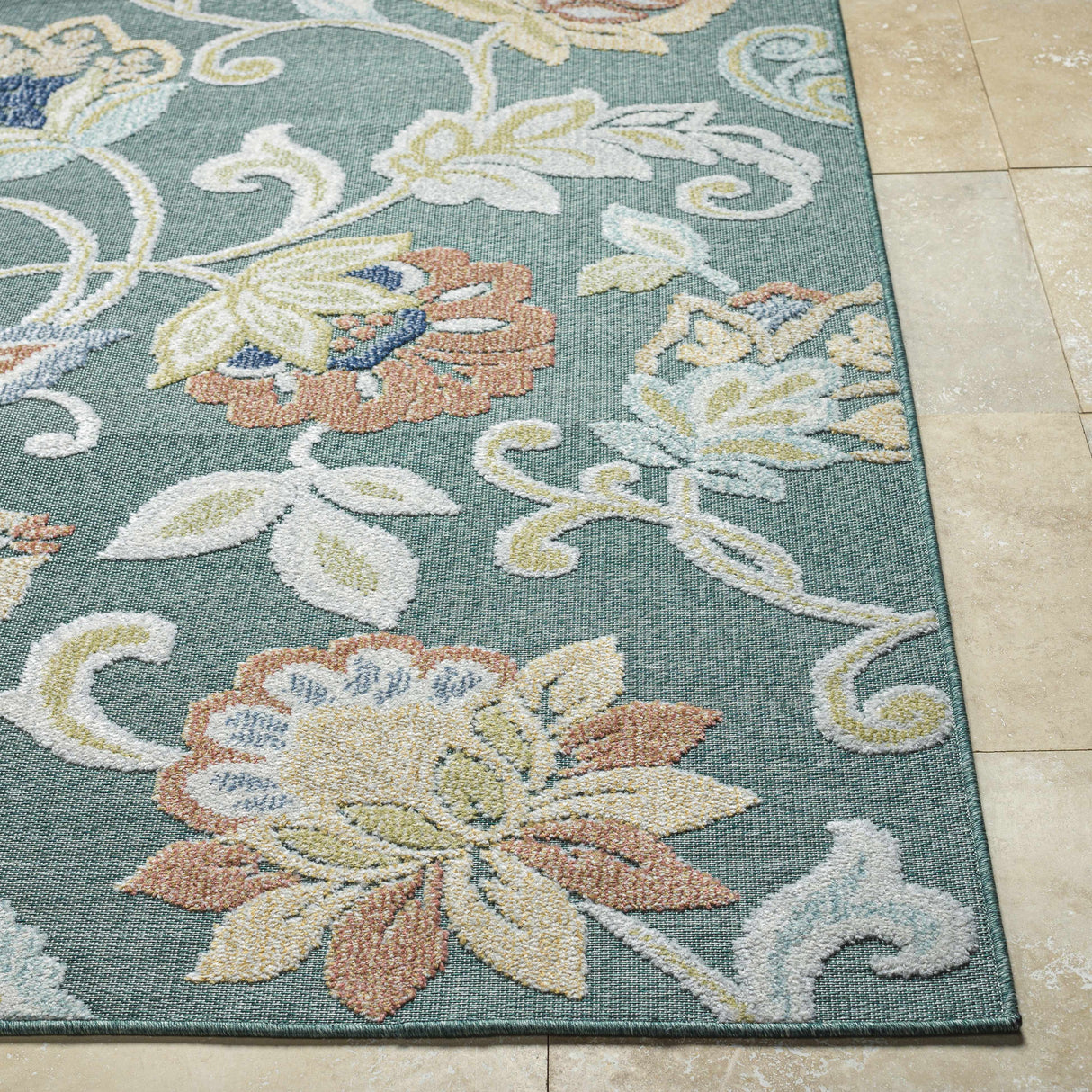 Piers Medium Green Area Rug