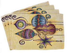 Set-of-4-Pieces-Starry-Bohemian-Lantern-Ornaments-Christmas-Tapestry-Placemats-13”-x-19”-(14916)-Placemat