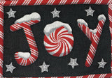 DaDa Bedding Set of 4-Pieces Peppermint Joy Holiday Tapestry Placemats 13” x 19” (12904)