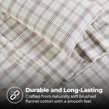 100% Cotton Flannel Sheet Set Plaid Classic Modern Farmhouse Deep Pocket - Sheet Set by Superior Brand