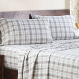 100% Cotton Flannel Sheet Set Plaid Classic Modern Farmhouse Deep Pocket - Sheet Set by Superior Brand