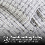 100% Cotton Flannel Sheet Set Plaid Classic Modern Farmhouse Deep Pocket - Sheet Set by Superior Brand