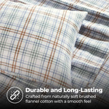 100% Cotton Flannel Sheet Set Plaid Classic Modern Farmhouse Deep Pocket - Sheet Set by Superior Brand