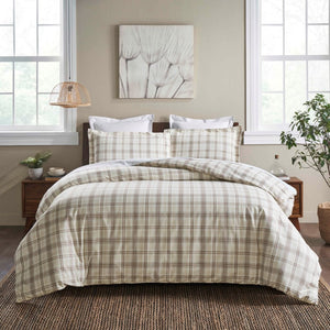 Plaid Flannel Cotton Classic Modern Farmhouse Duvet Cover Set - Duvet Cover Set by Superior Brand
