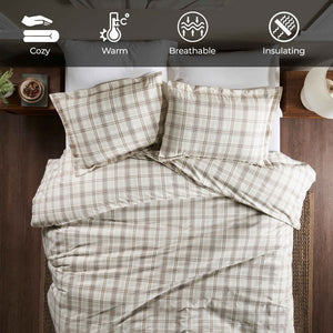 Plaid Flannel Cotton Classic Modern Farmhouse Duvet Cover Set - Duvet Cover Set by Superior Brand