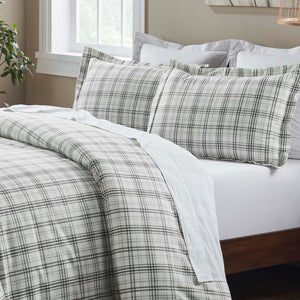 Plaid Flannel Cotton Classic Modern Farmhouse Duvet Cover Set - Duvet Cover Set by Superior Brand