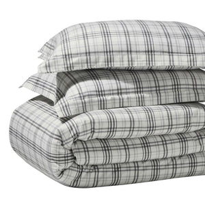Plaid Flannel Cotton Classic Modern Farmhouse Duvet Cover Set - Duvet Cover Set by Superior Brand