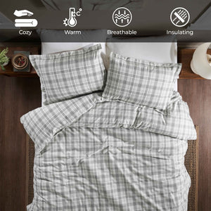 Plaid Flannel Cotton Classic Modern Farmhouse Duvet Cover Set - Duvet Cover Set by Superior Brand