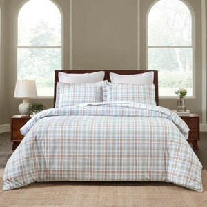 Plaid Flannel Cotton Classic Modern Farmhouse Duvet Cover Set - Duvet Cover Set by Superior Brand