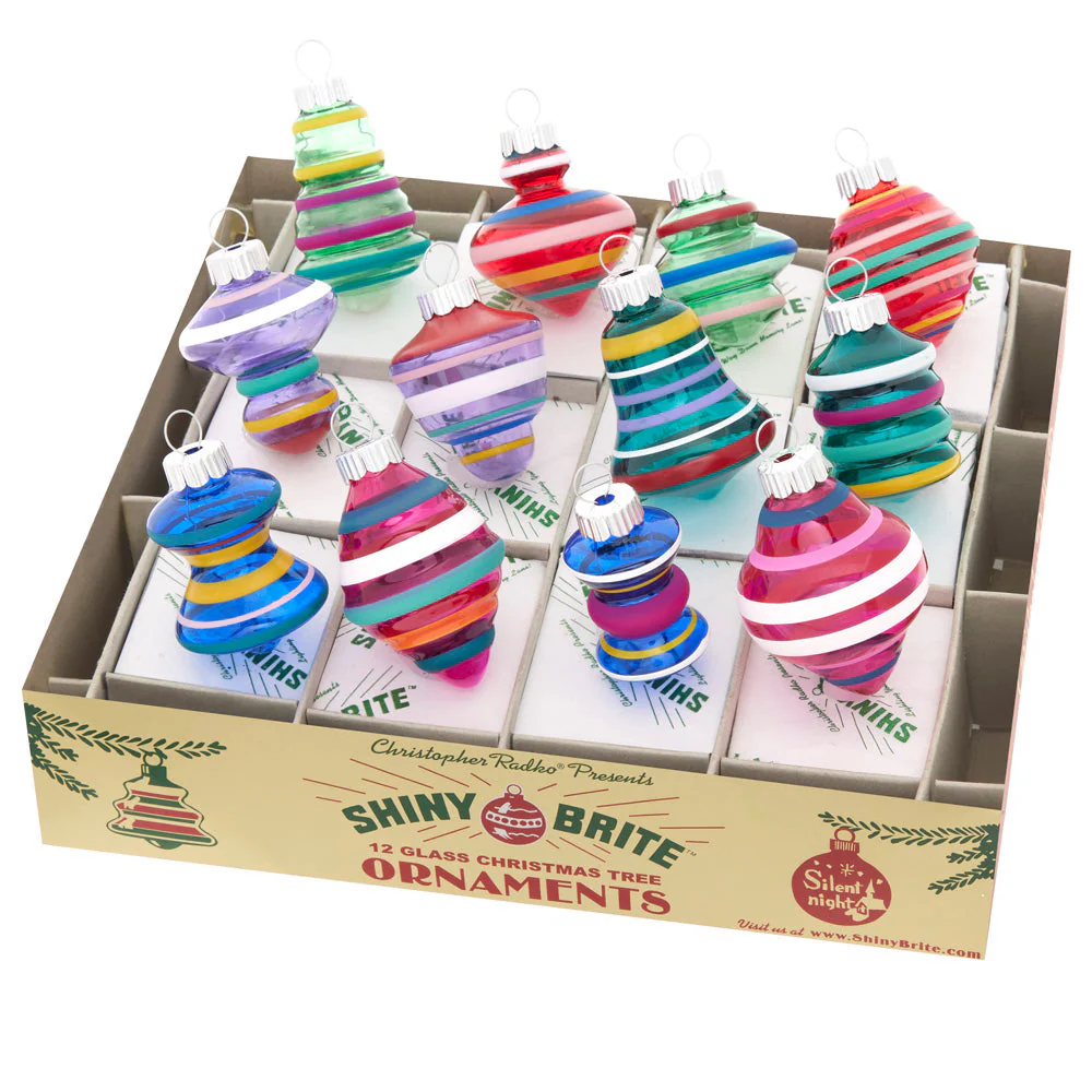 Holiday Splendor Vivid Vintage Shapes Ornaments - 12 Pack