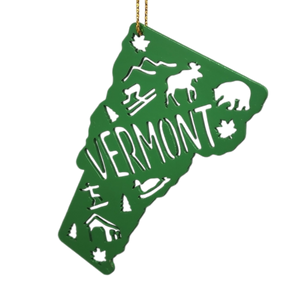 Cutout Metal Vermont Ornament