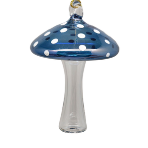 Egyptian Blown Glass Ornament - Mushroom - Blue