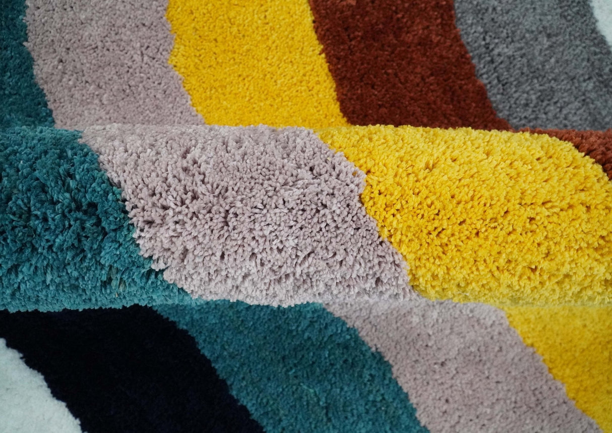 Plush Rainbow Kids, Nursery and Playroom Rug, 3x5, 4x6 and 5x7 Hand Woven Shag