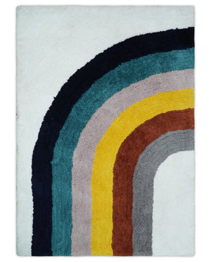 Plush Rainbow Kids, Nursery and Playroom Rug, 3x5, 4x6 and 5x7 Hand Woven Shag