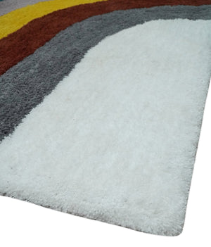 Plush Rainbow Kids, Nursery and Playroom Rug, 3x5, 4x6 and 5x7 Hand Woven Shag