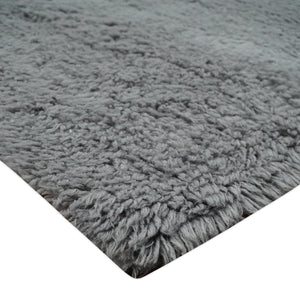 Gray Modern Solid Design Hand Woven Wool Area Rug