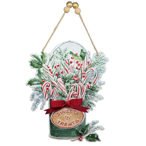Metal Candy Jar with Bow - 10" Decor