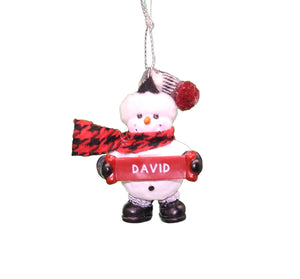 Cozy Snowman Ornament (Letters A - F) -