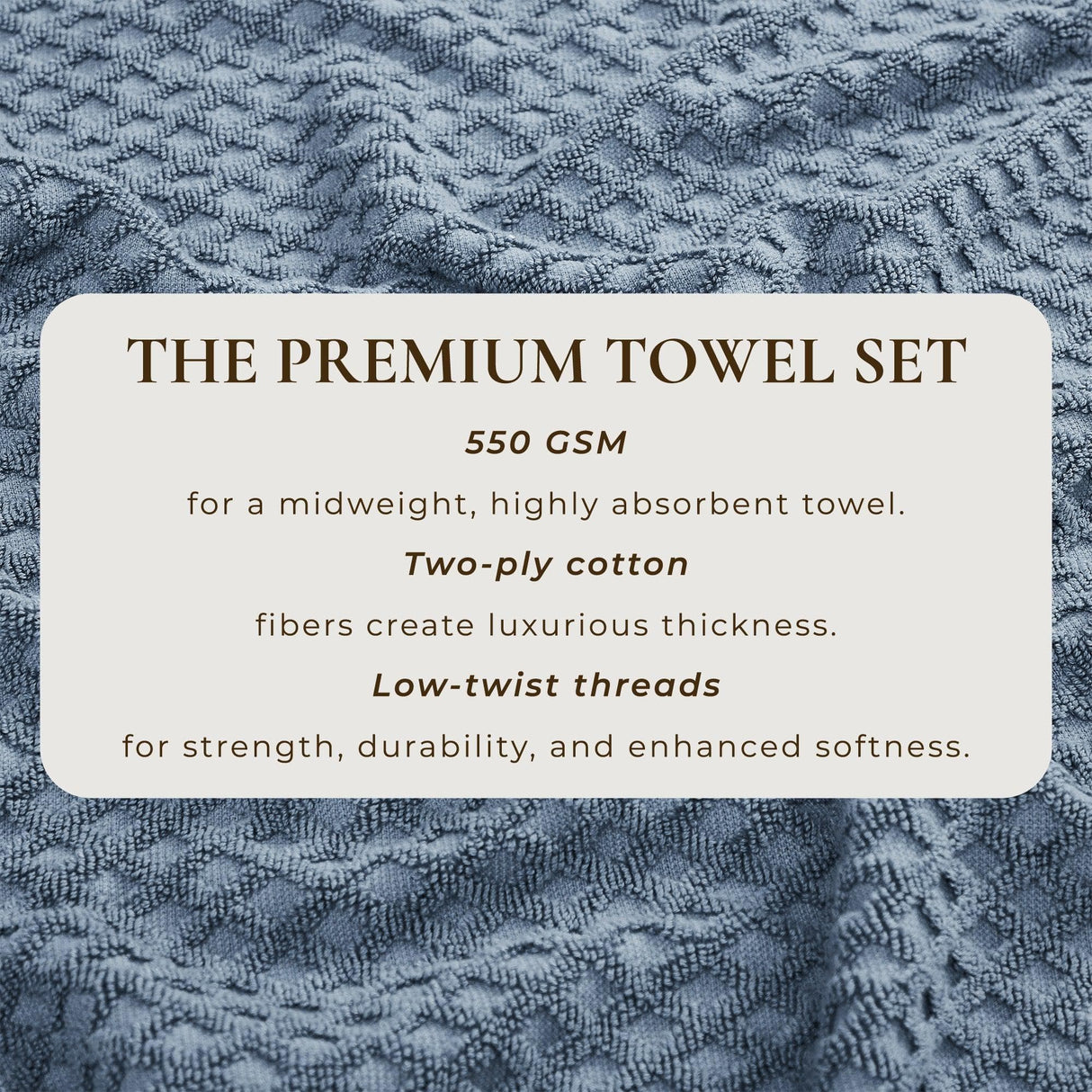 Cotton diamond waffle weave bath towel set - grayson collection